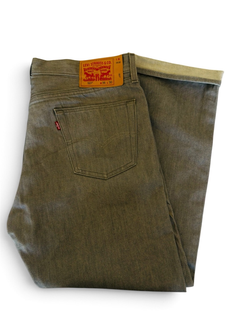Levi's Men's Olive Straight-Leg 501 Jeans